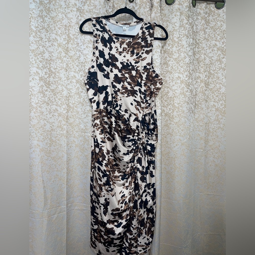 Bar III Leopard Print Blouse in Brown and Cream